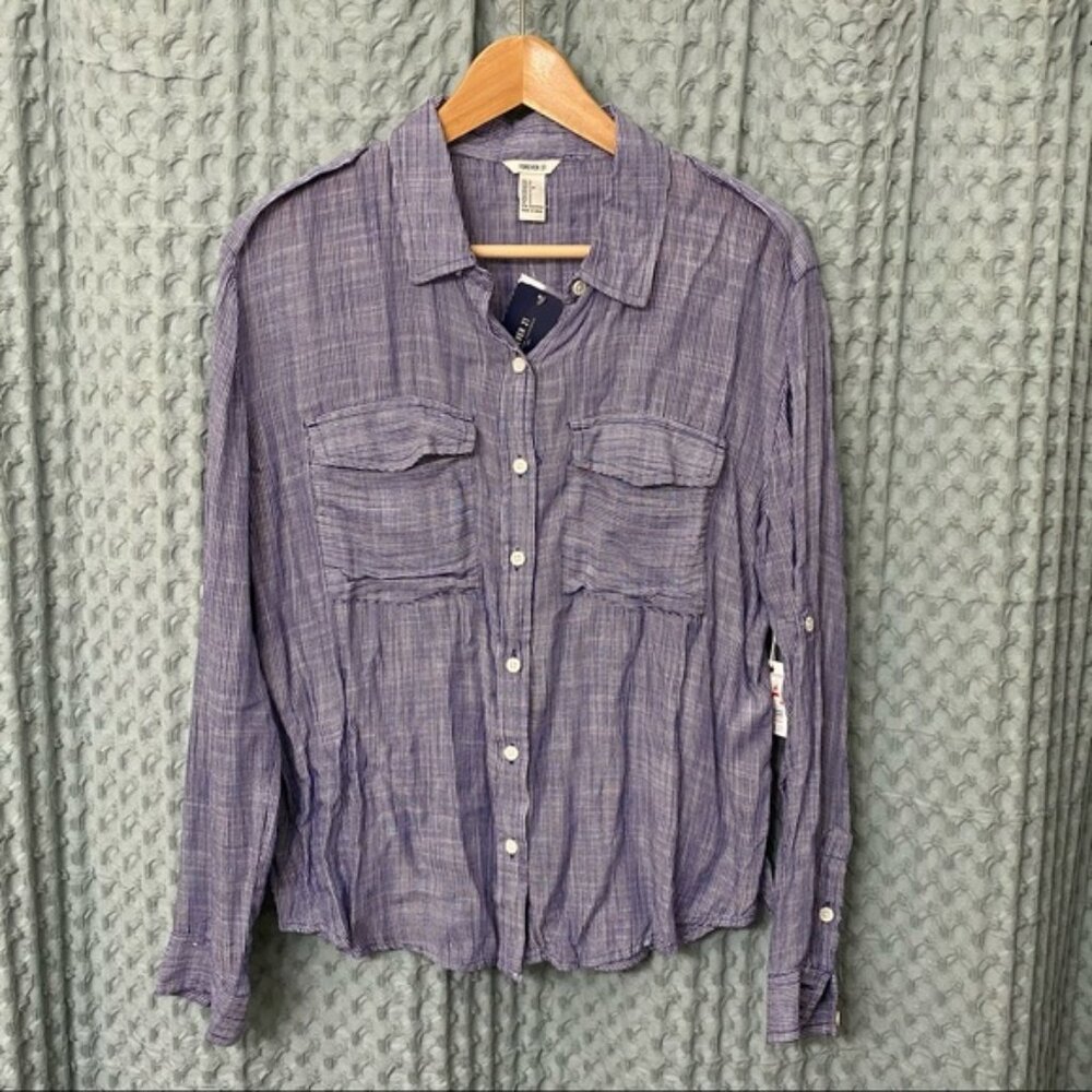 NWT 💎 Forever 21 casual long sleeve button up